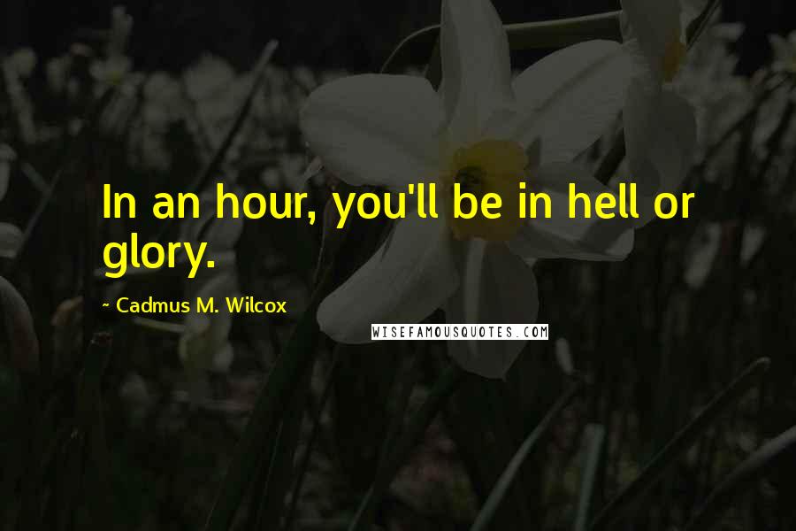 Cadmus M. Wilcox Quotes: In an hour, you'll be in hell or glory.