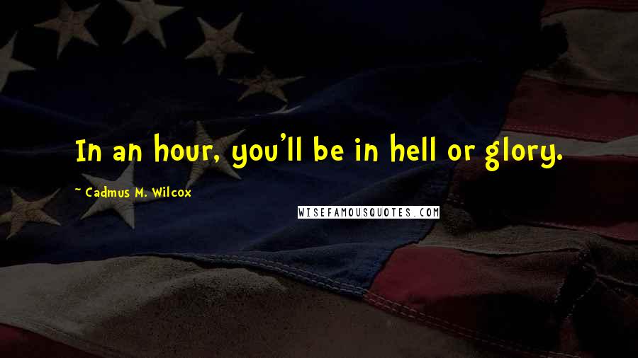 Cadmus M. Wilcox Quotes: In an hour, you'll be in hell or glory.