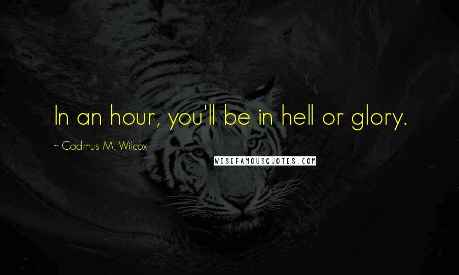 Cadmus M. Wilcox Quotes: In an hour, you'll be in hell or glory.