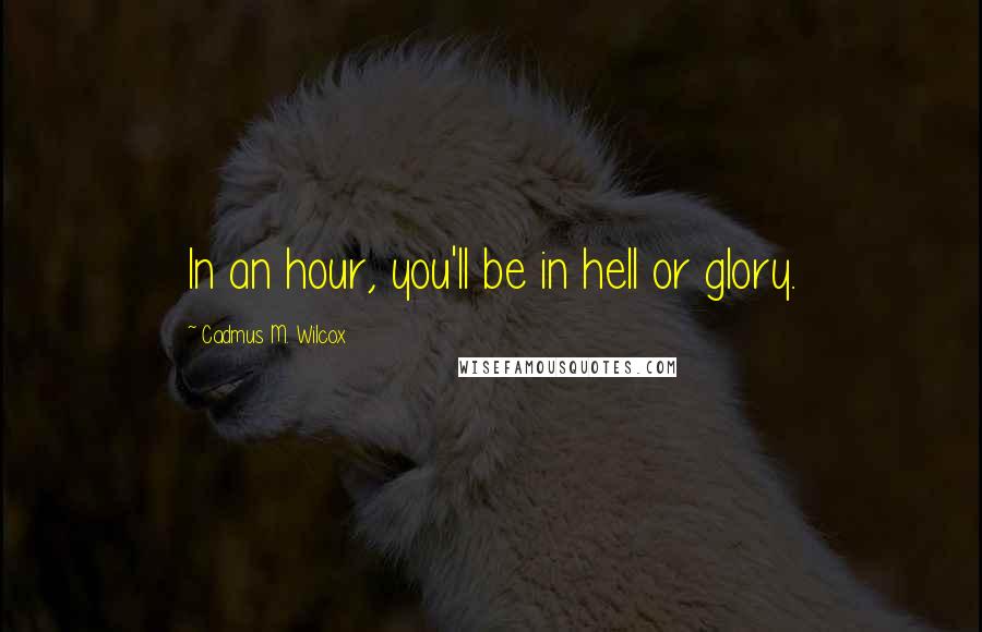 Cadmus M. Wilcox Quotes: In an hour, you'll be in hell or glory.