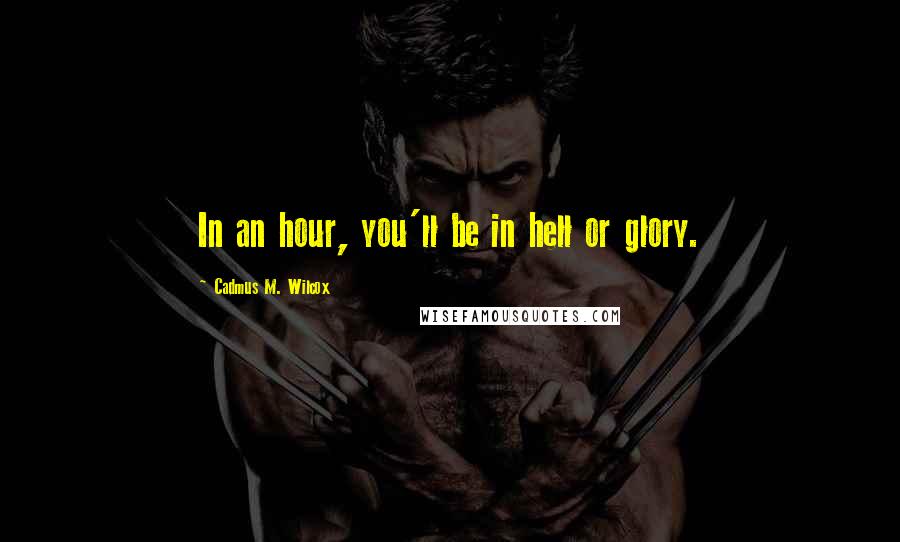 Cadmus M. Wilcox Quotes: In an hour, you'll be in hell or glory.