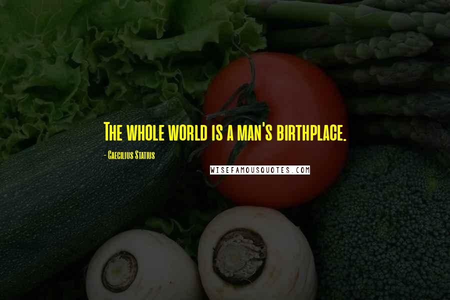 Caecilius Statius Quotes: The whole world is a man's birthplace.