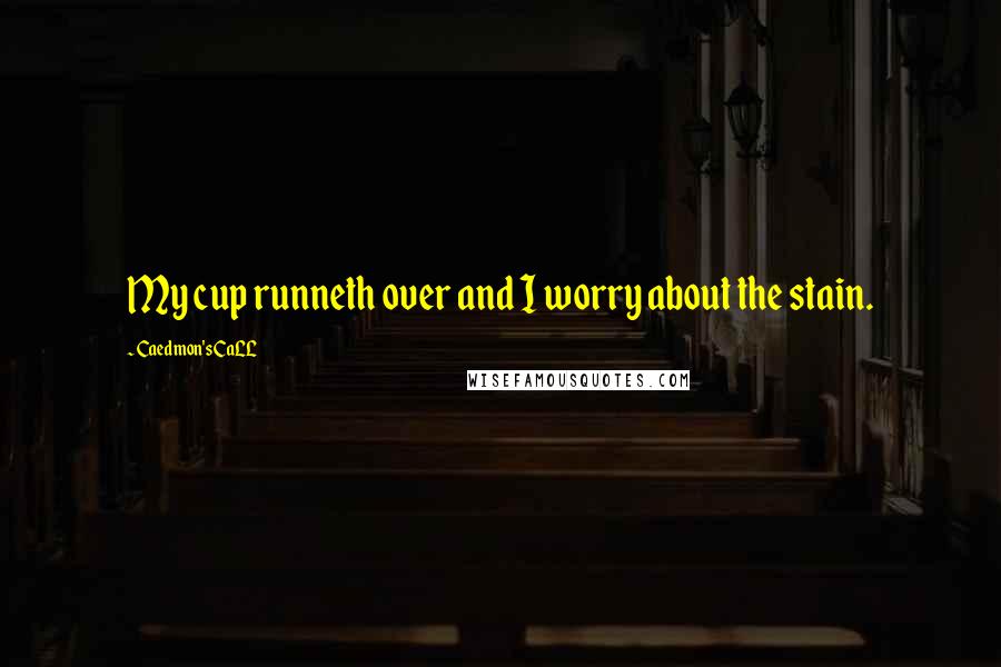 Caedmon's CaLL Quotes: My cup runneth over and I worry about the stain.