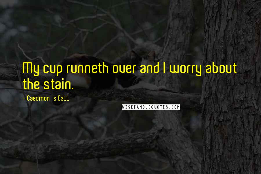 Caedmon's CaLL Quotes: My cup runneth over and I worry about the stain.