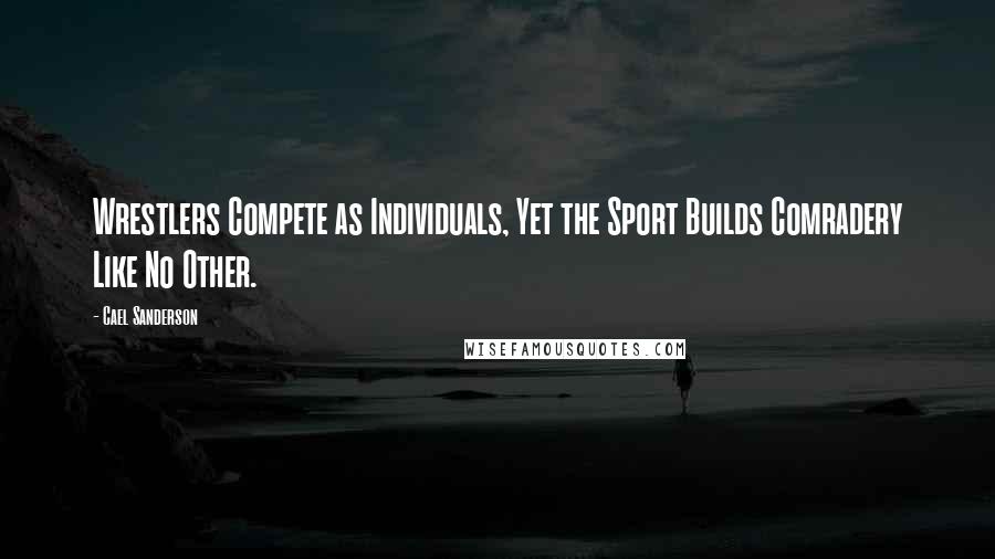 Cael Sanderson Quotes: Wrestlers Compete as Individuals, Yet the Sport Builds Comradery Like No Other.