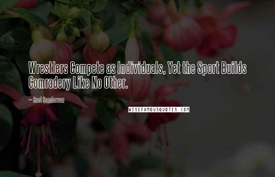 Cael Sanderson Quotes: Wrestlers Compete as Individuals, Yet the Sport Builds Comradery Like No Other.