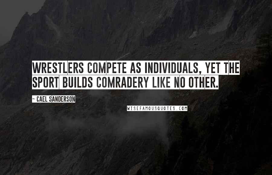 Cael Sanderson Quotes: Wrestlers Compete as Individuals, Yet the Sport Builds Comradery Like No Other.