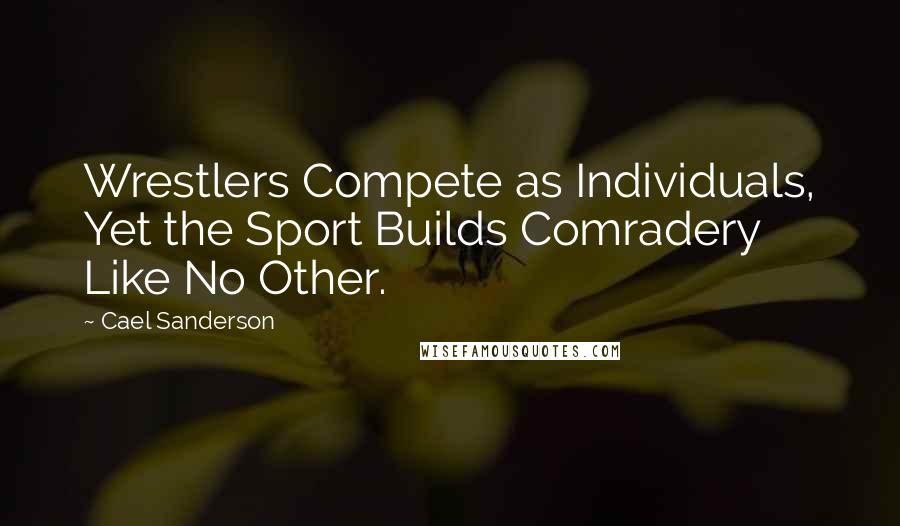 Cael Sanderson Quotes: Wrestlers Compete as Individuals, Yet the Sport Builds Comradery Like No Other.