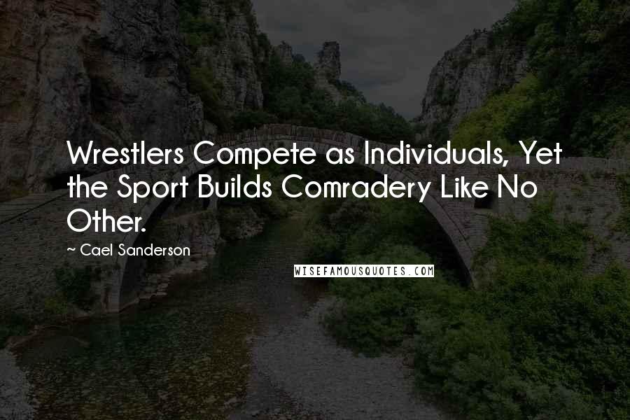 Cael Sanderson Quotes: Wrestlers Compete as Individuals, Yet the Sport Builds Comradery Like No Other.