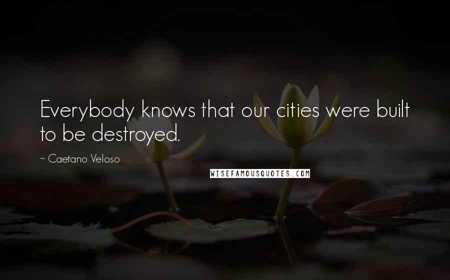 Caetano Veloso Quotes: Everybody knows that our cities were built to be destroyed.
