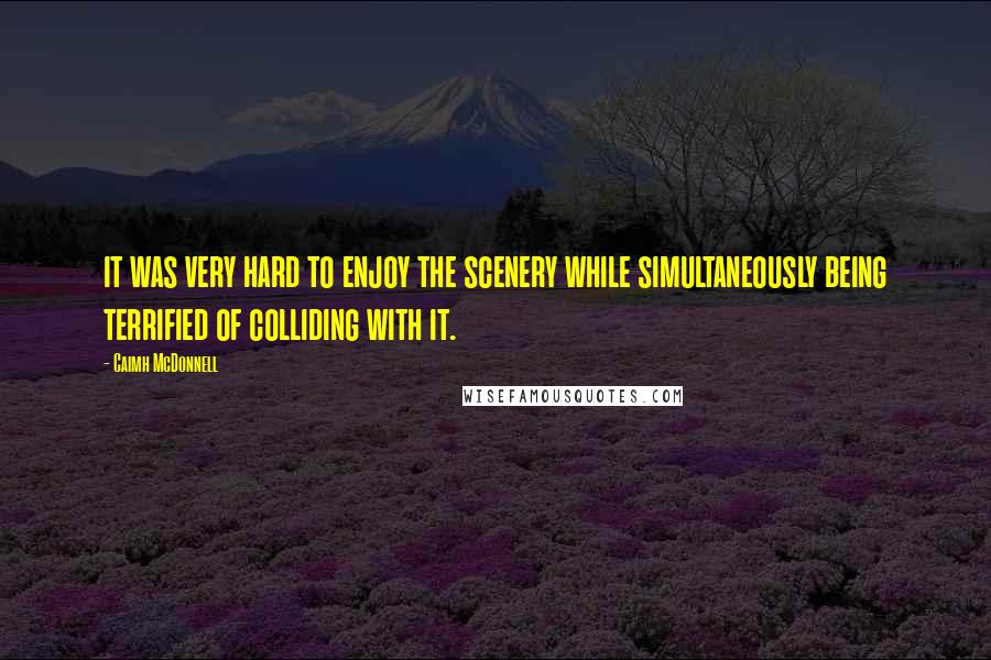 Caimh McDonnell Quotes: it was very hard to enjoy the scenery while simultaneously being terrified of colliding with it.