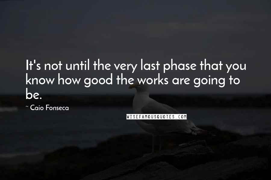 Caio Fonseca Quotes: It's not until the very last phase that you know how good the works are going to be.