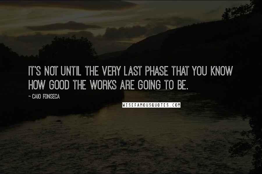 Caio Fonseca Quotes: It's not until the very last phase that you know how good the works are going to be.