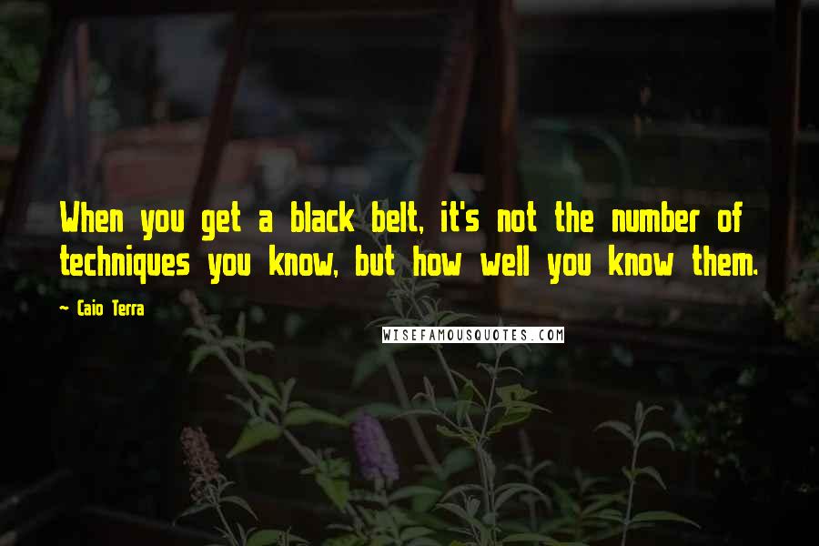 Caio Terra Quotes: When you get a black belt, it's not the number of techniques you know, but how well you know them.