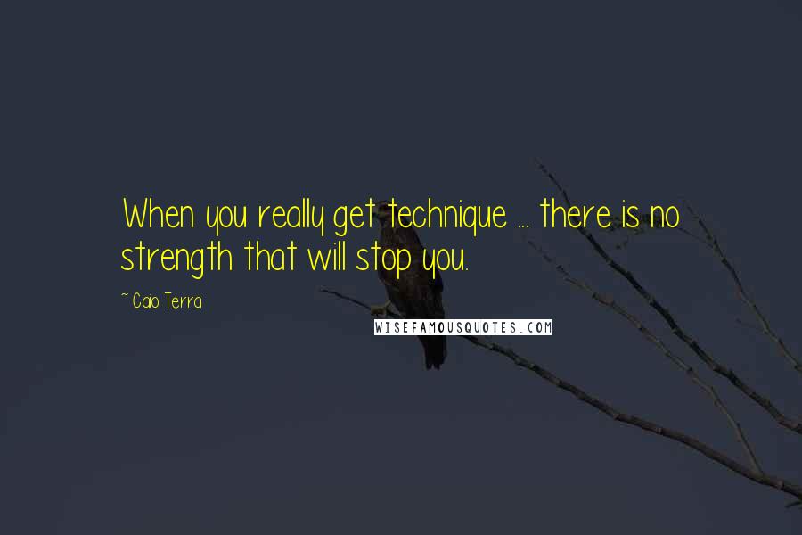 Caio Terra Quotes: When you really get technique ... there is no strength that will stop you.