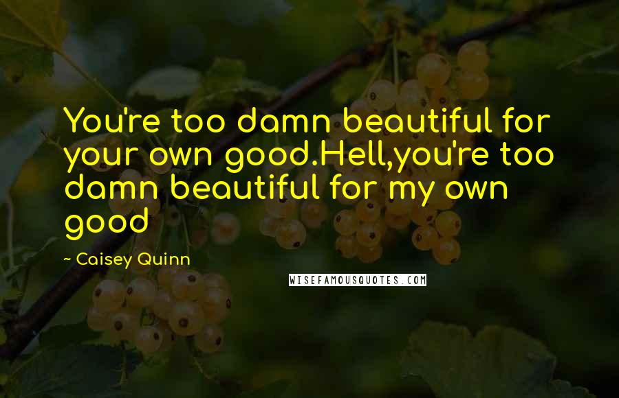 Caisey Quinn Quotes: You're too damn beautiful for your own good.Hell,you're too damn beautiful for my own good