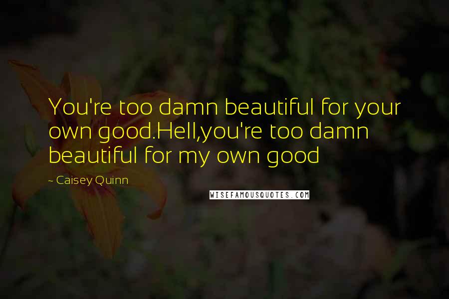 Caisey Quinn Quotes: You're too damn beautiful for your own good.Hell,you're too damn beautiful for my own good