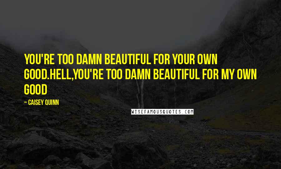 Caisey Quinn Quotes: You're too damn beautiful for your own good.Hell,you're too damn beautiful for my own good