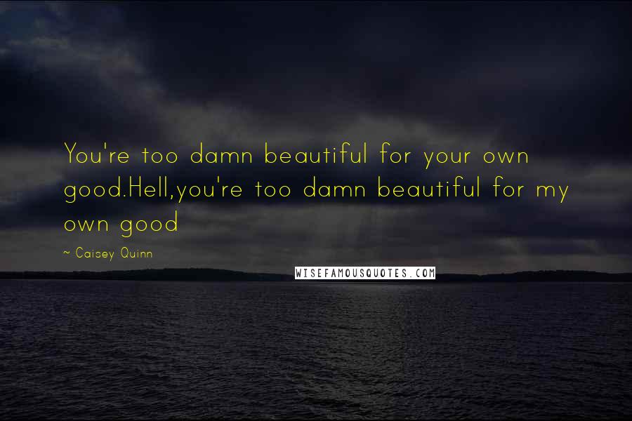 Caisey Quinn Quotes: You're too damn beautiful for your own good.Hell,you're too damn beautiful for my own good