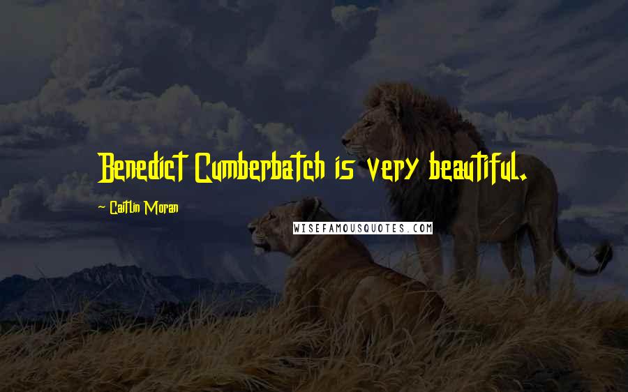 Caitlin Moran Quotes: Benedict Cumberbatch is very beautiful.