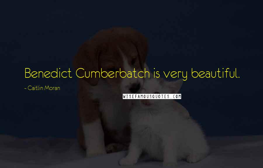 Caitlin Moran Quotes: Benedict Cumberbatch is very beautiful.
