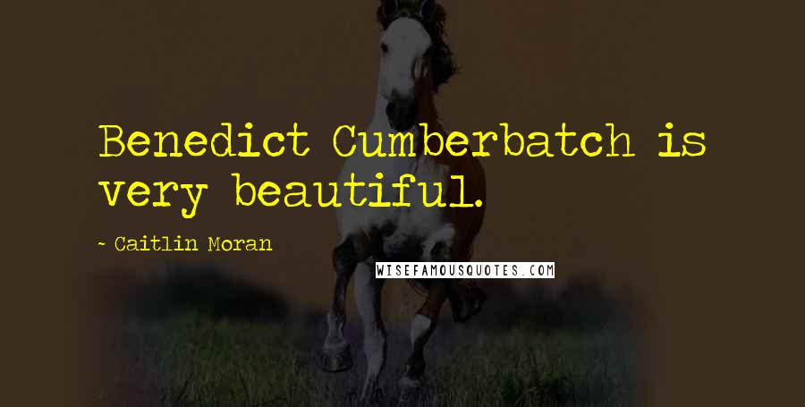 Caitlin Moran Quotes: Benedict Cumberbatch is very beautiful.