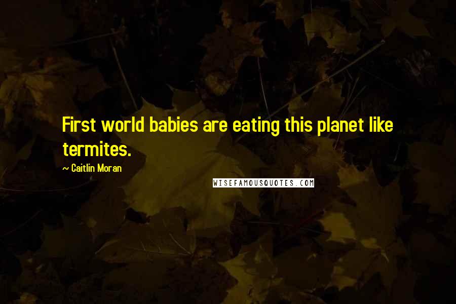 Caitlin Moran Quotes: First world babies are eating this planet like termites.