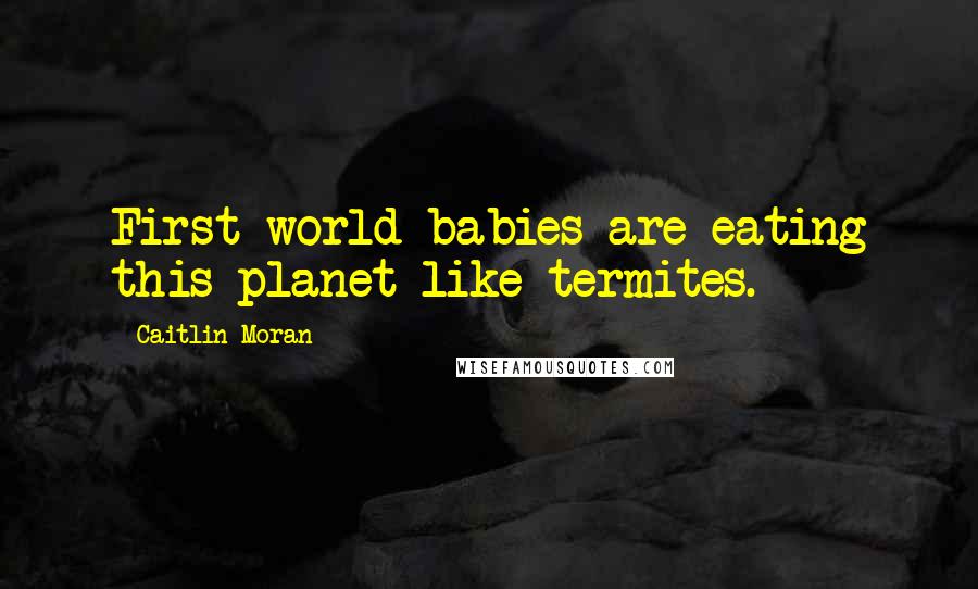 Caitlin Moran Quotes: First world babies are eating this planet like termites.