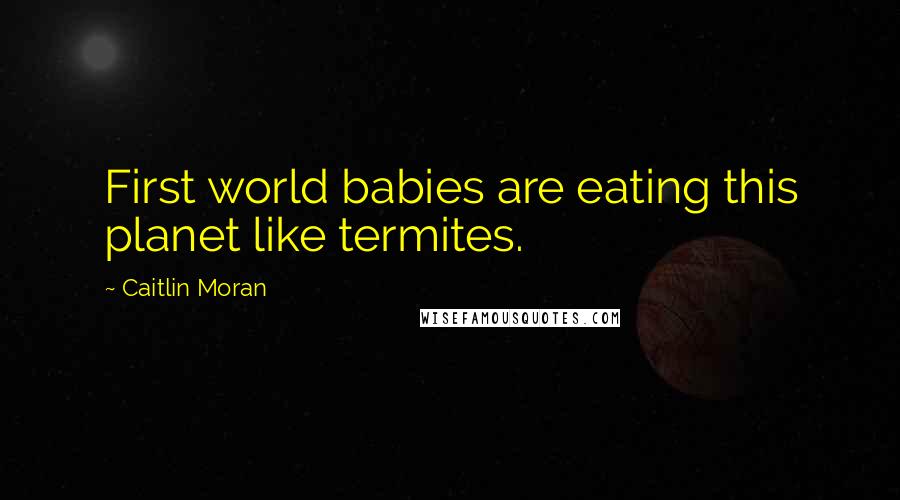 Caitlin Moran Quotes: First world babies are eating this planet like termites.