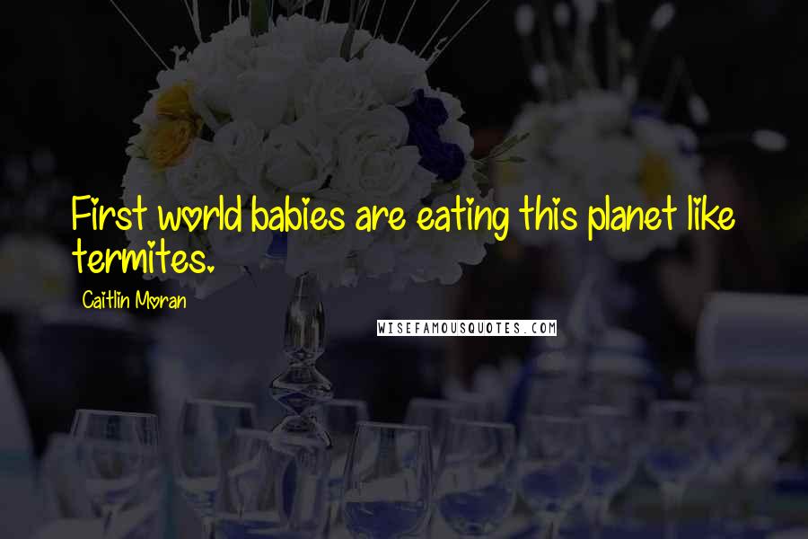 Caitlin Moran Quotes: First world babies are eating this planet like termites.