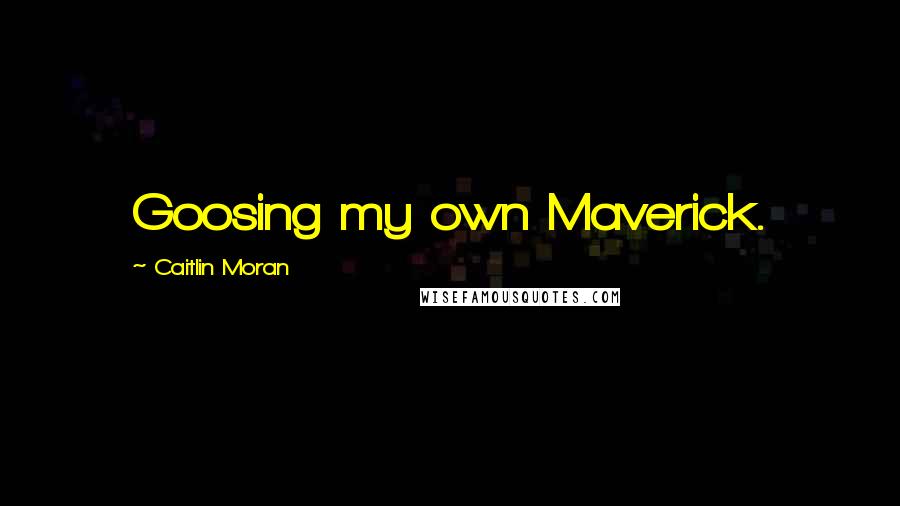 Caitlin Moran Quotes: Goosing my own Maverick.