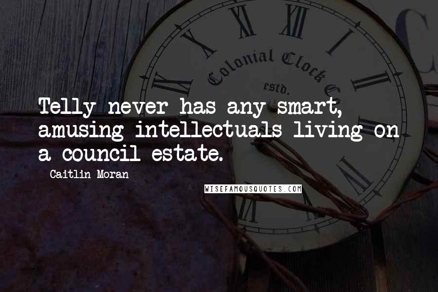 Caitlin Moran Quotes: Telly never has any smart, amusing intellectuals living on a council estate.