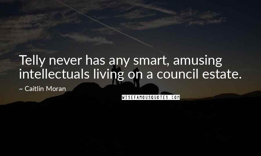 Caitlin Moran Quotes: Telly never has any smart, amusing intellectuals living on a council estate.