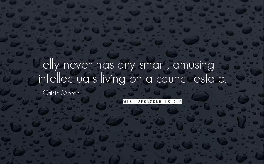 Caitlin Moran Quotes: Telly never has any smart, amusing intellectuals living on a council estate.