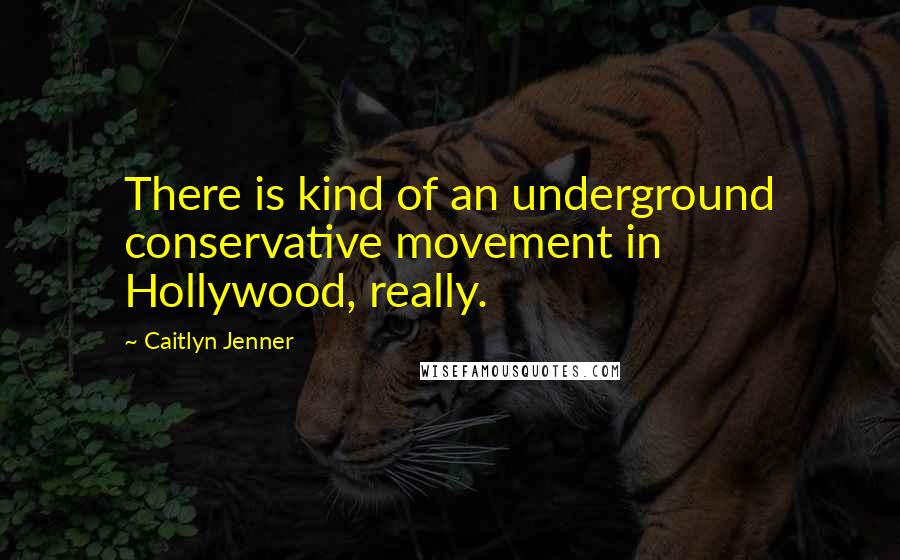 Caitlyn Jenner Quotes: There is kind of an underground conservative movement in Hollywood, really.