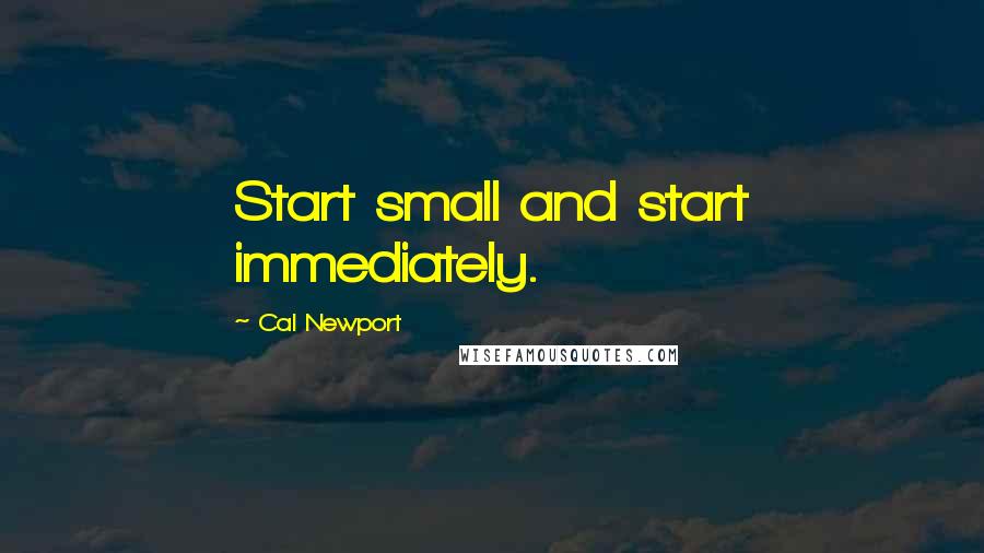 Cal Newport Quotes: Start small and start immediately.