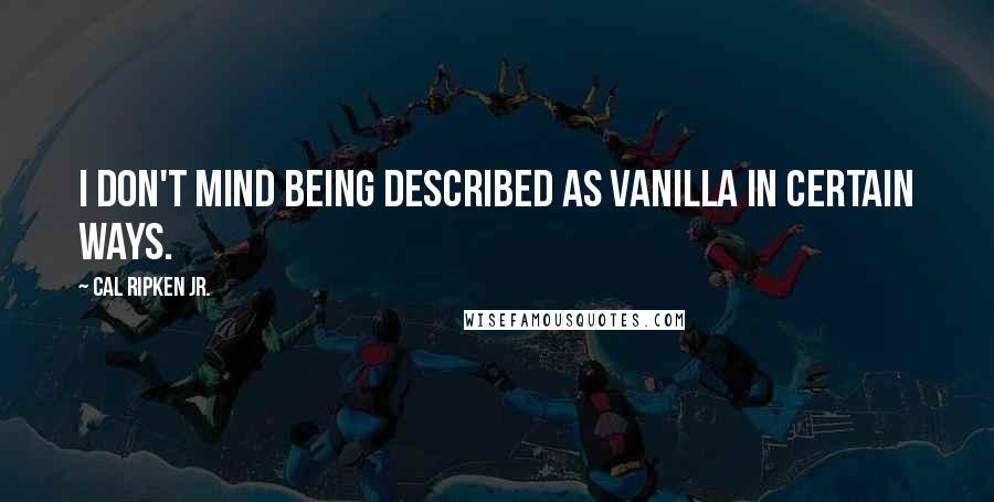 Cal Ripken Jr. Quotes: I don't mind being described as vanilla in certain ways.