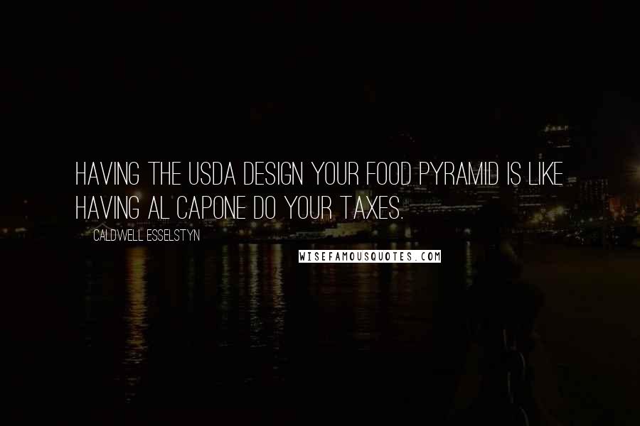 Caldwell Esselstyn Quotes: Having the USDA design your food pyramid is like having Al Capone do your taxes.