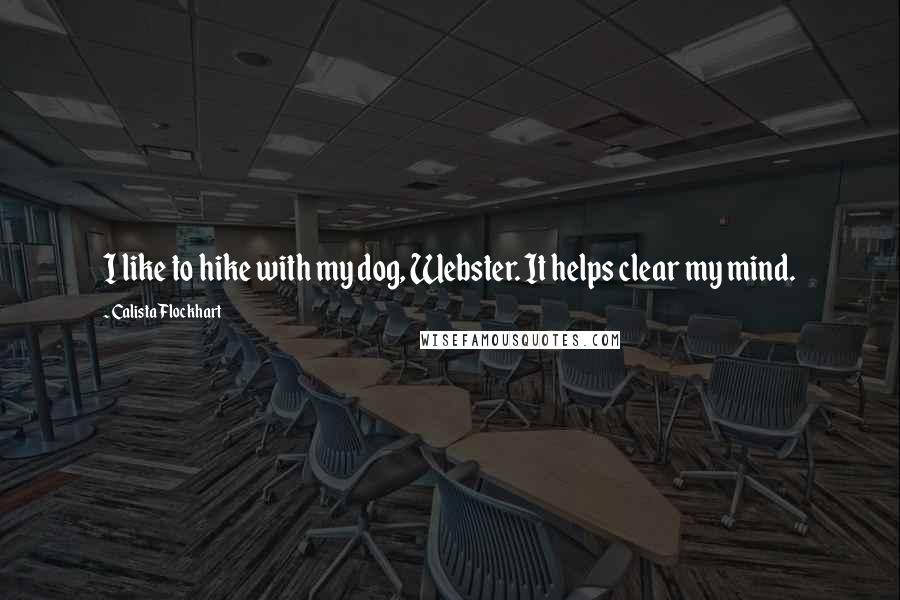 Calista Flockhart Quotes: I like to hike with my dog, Webster. It helps clear my mind.