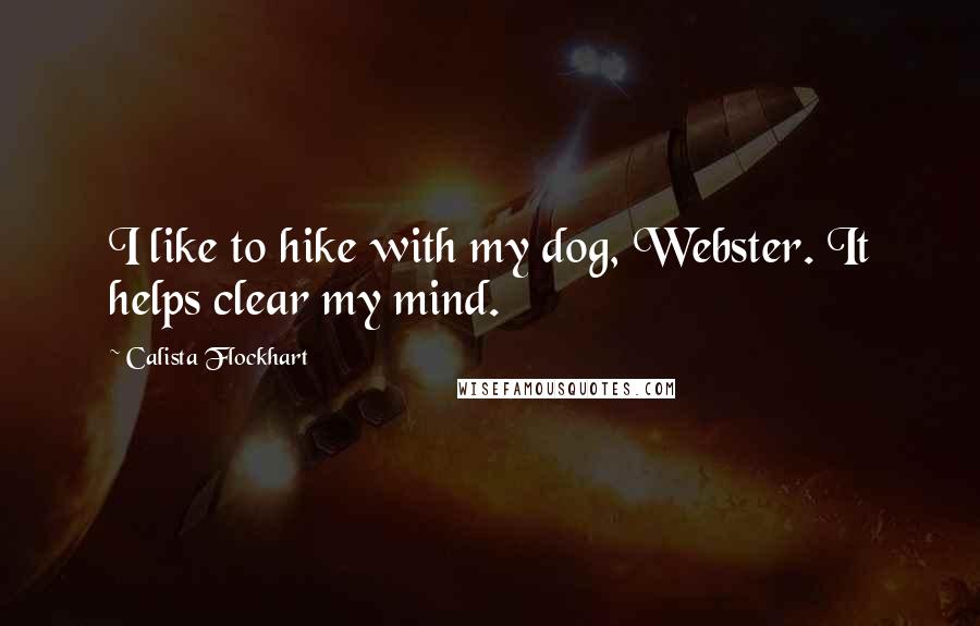 Calista Flockhart Quotes: I like to hike with my dog, Webster. It helps clear my mind.