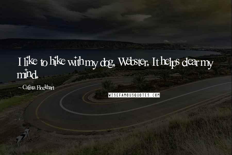 Calista Flockhart Quotes: I like to hike with my dog, Webster. It helps clear my mind.