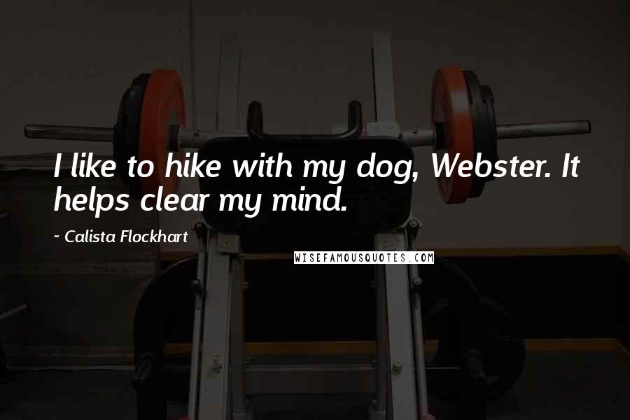 Calista Flockhart Quotes: I like to hike with my dog, Webster. It helps clear my mind.