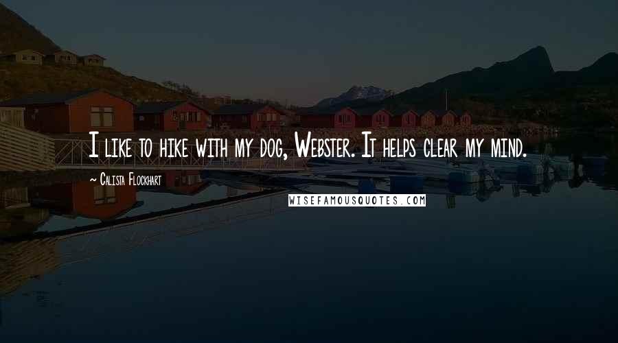 Calista Flockhart Quotes: I like to hike with my dog, Webster. It helps clear my mind.