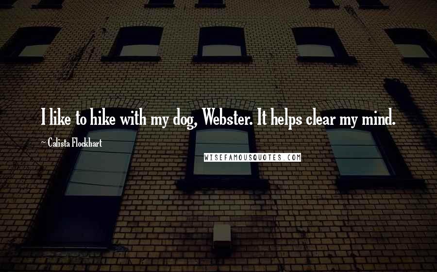 Calista Flockhart Quotes: I like to hike with my dog, Webster. It helps clear my mind.