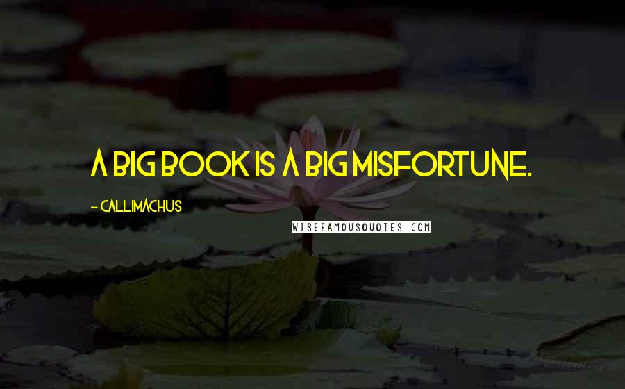 Callimachus Quotes: A big book is a big misfortune.