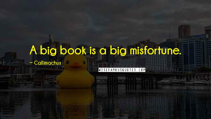 Callimachus Quotes: A big book is a big misfortune.