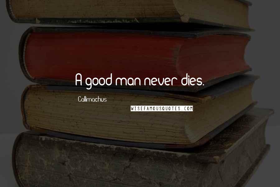 Callimachus Quotes: A good man never dies.