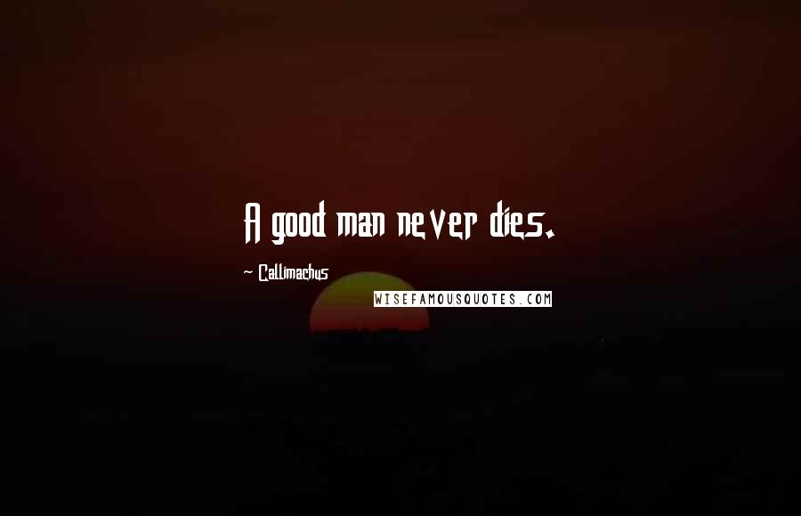 Callimachus Quotes: A good man never dies.