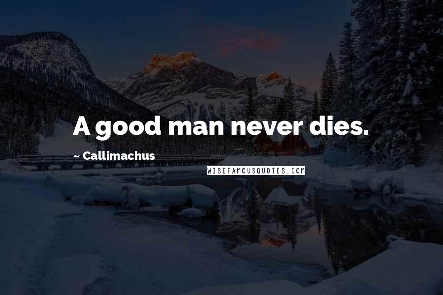 Callimachus Quotes: A good man never dies.