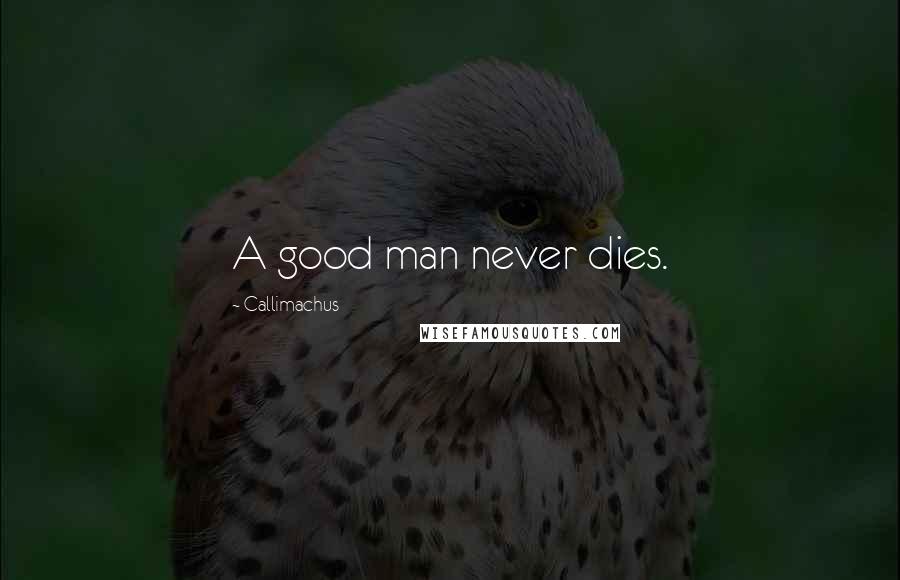 Callimachus Quotes: A good man never dies.